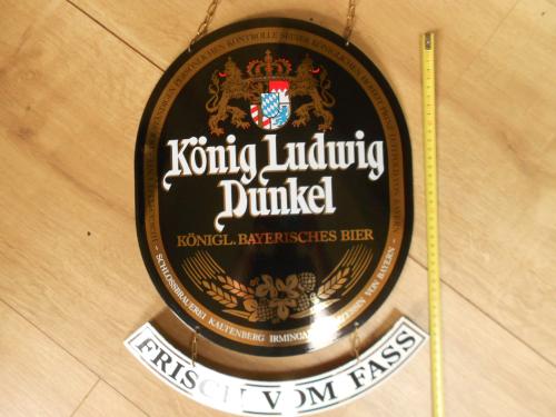 Vintage emaille reclamebord konig ludwig dunkel bier