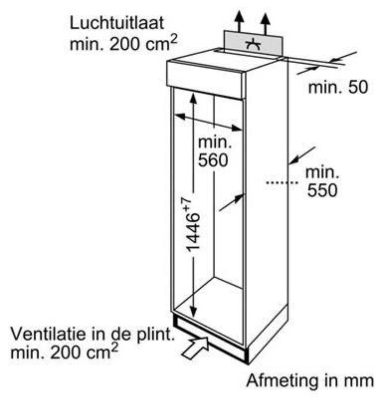 Siemens inbouw koelkast zonder vriesvak 103x55 cm Klasse A++
