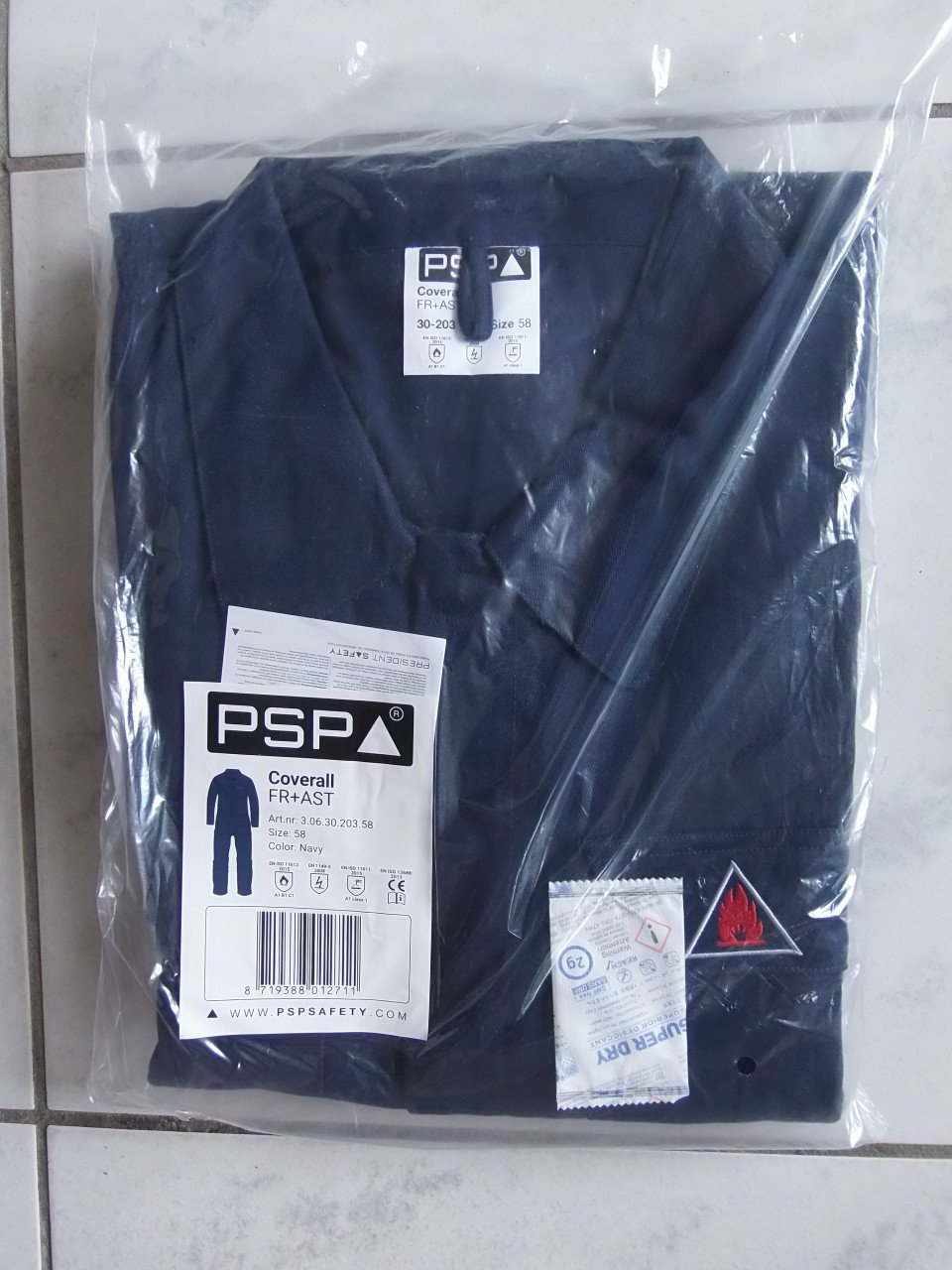 PSP 30-203 FR-AST vlamvertragende overall mat 58
