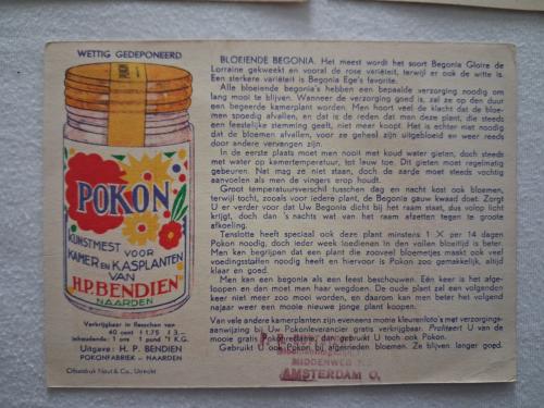 Reclame kaarten Pokon 1933