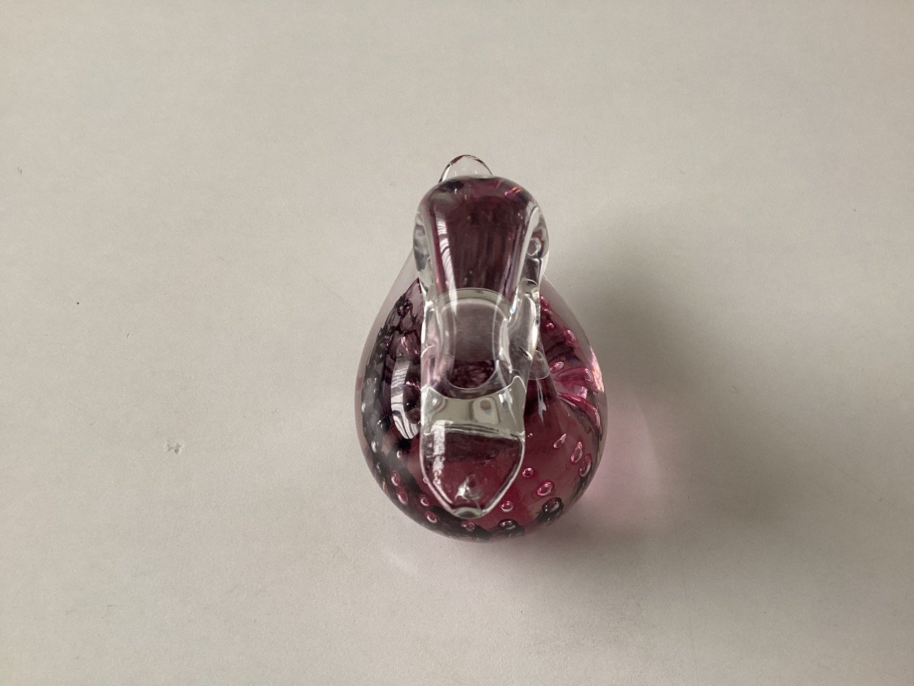 Eend. Pfeiffer kristal. Handmade Holland.Luchtbelletjes. Brilliant kristal.