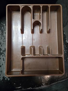 Bestekbak retro bruin L34.2x B27 cm D.B.P Plastics