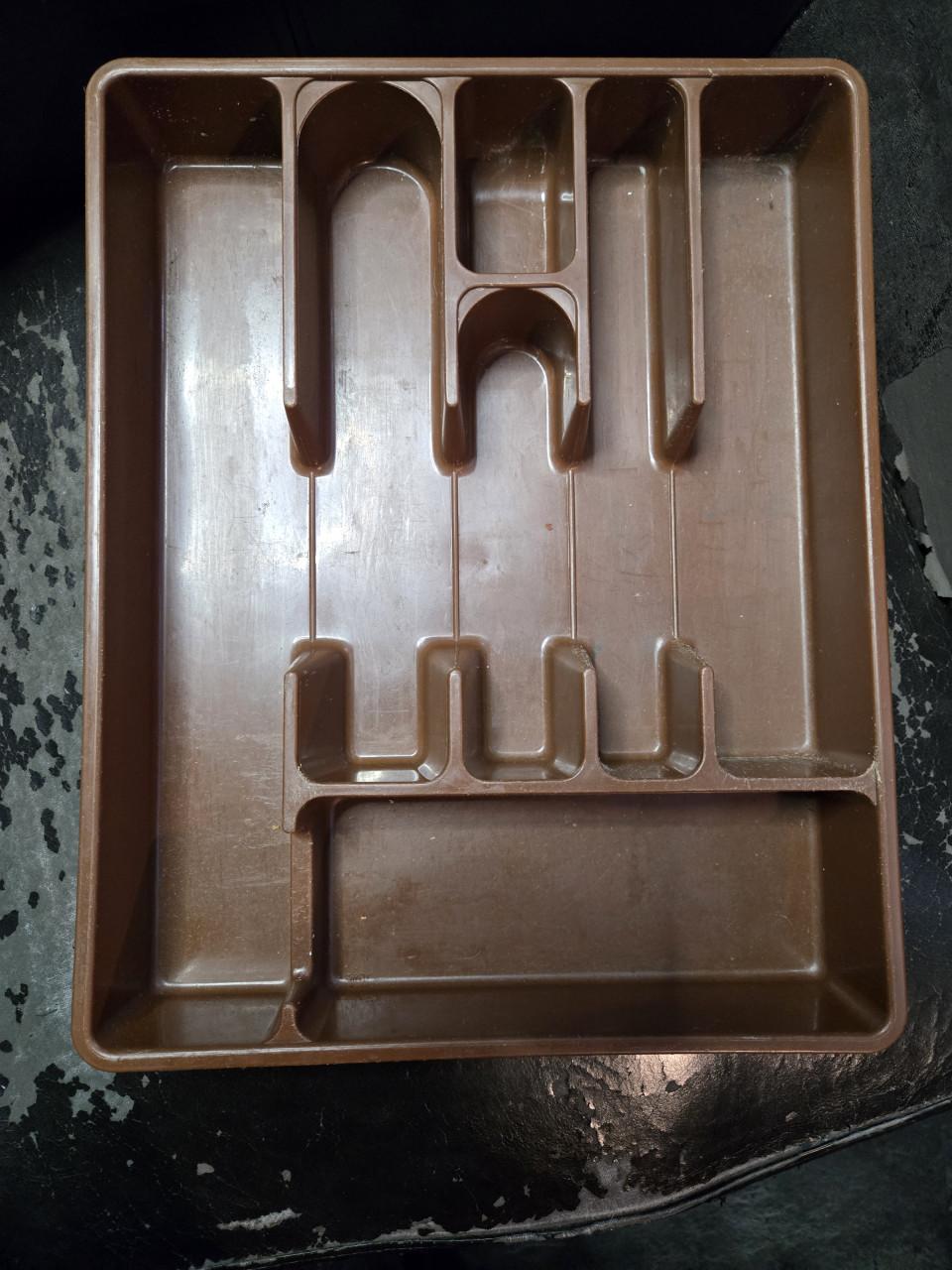 Bestekbak retro bruin L34.2x B27 cm D.B.P Plastics