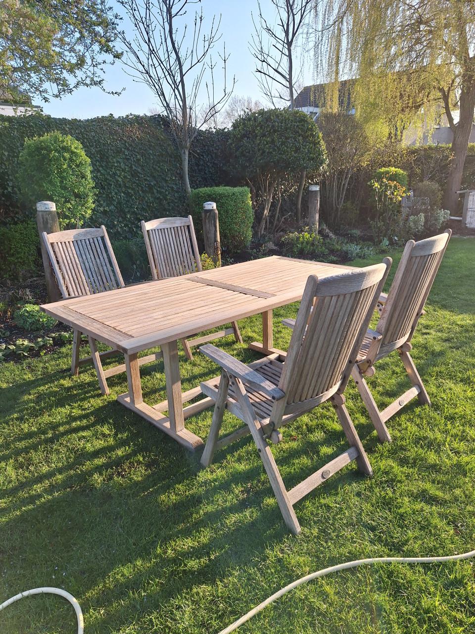 Teak houten tuinset