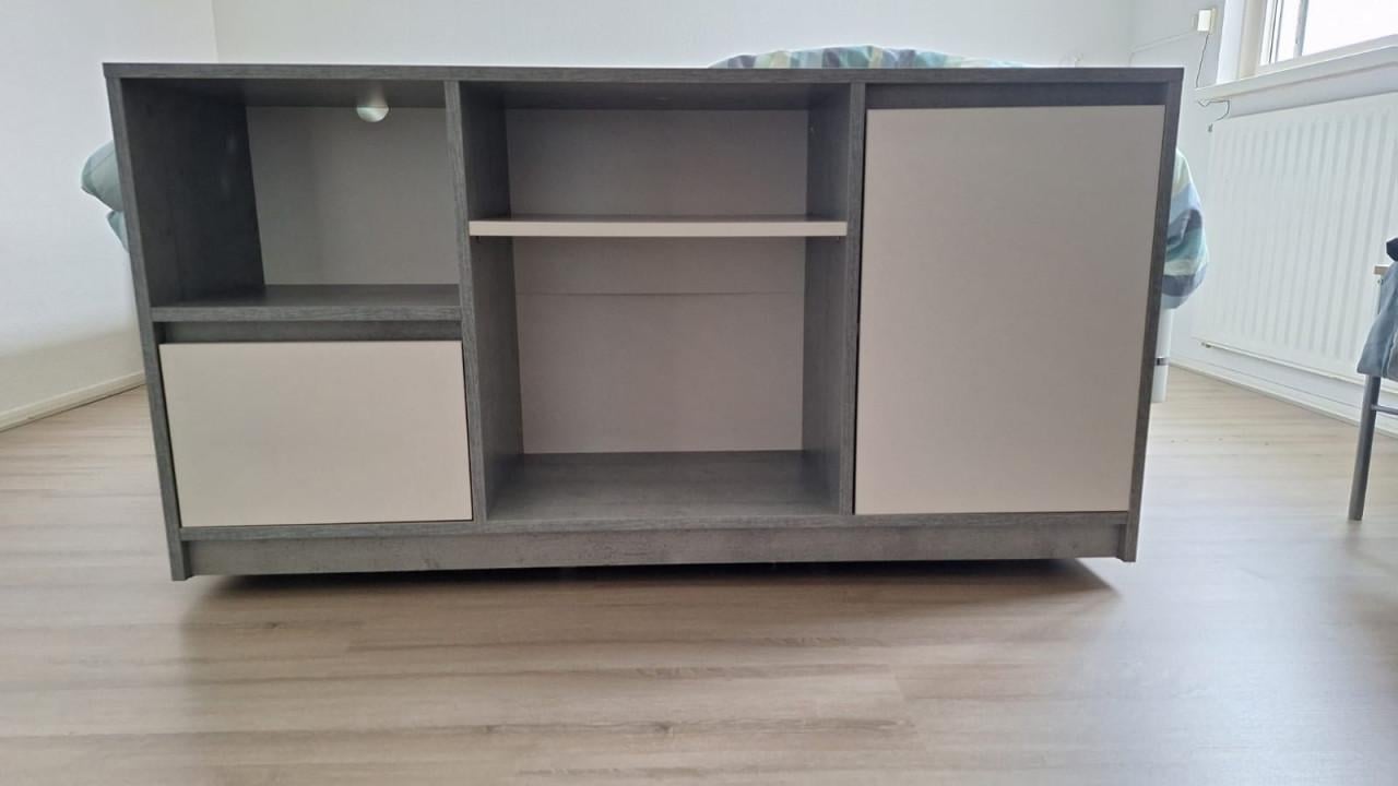 Dressoir grijs/wit 140x70x40