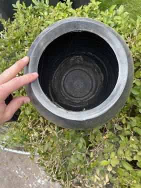 Metallic zwart bloempot