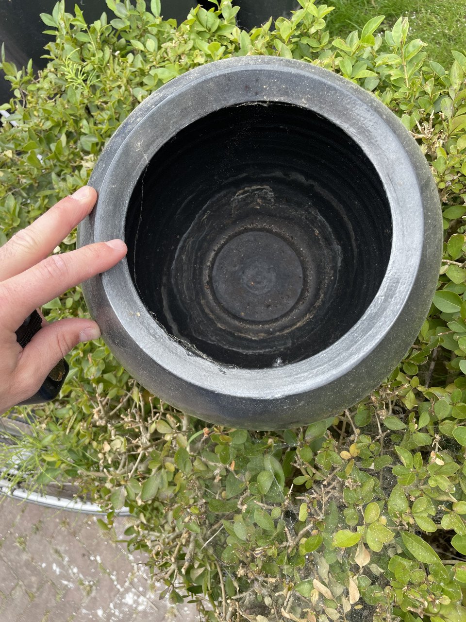 Metallic zwart bloempot