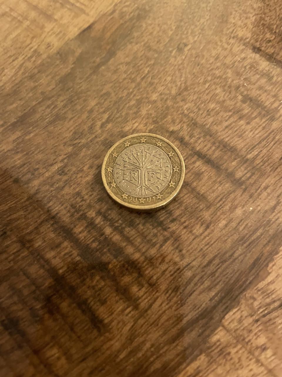 1 euromunt misslag Frankrijk 2001 zeldzaam/speciaal