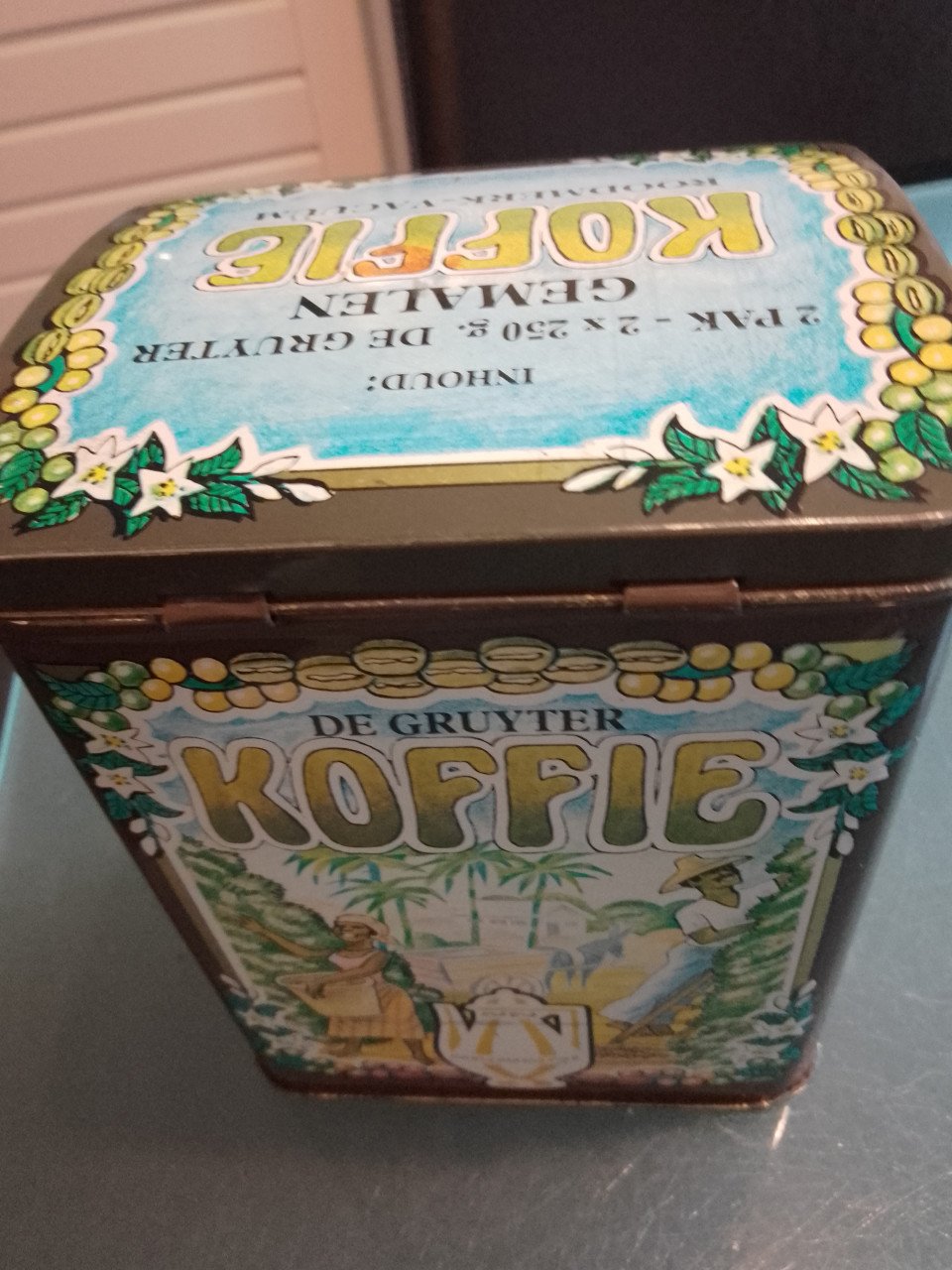 Oud ,,,De Gruyter,, koffie blik
