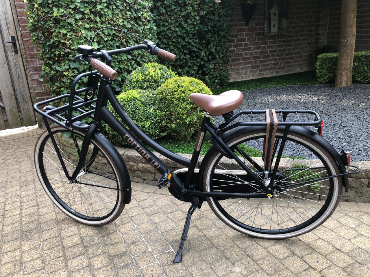 Prachtige cortina meisjesfiets 26 inch matzwart