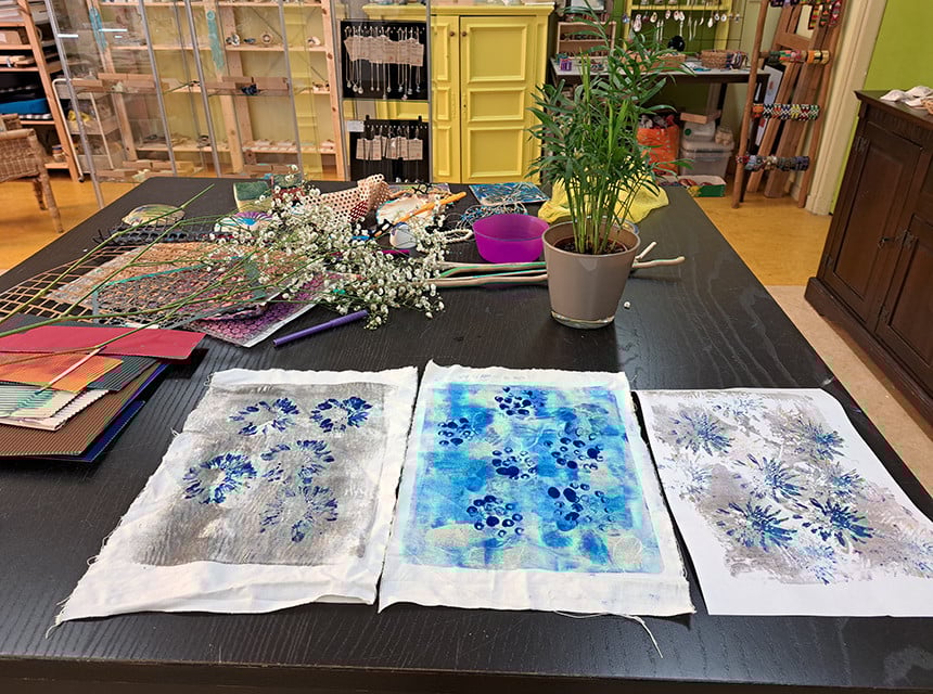 Workshop Botanisch printen op de gelplaat 17 oktober
