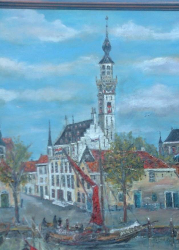 Oude visserij op de zeil