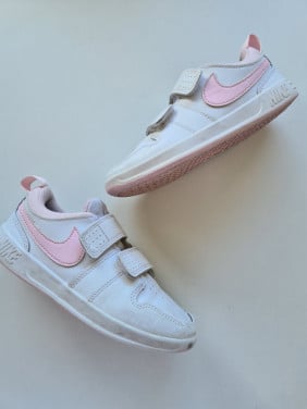 Nike witte met roze klittenband sneackers  Maat 31