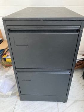 Hangmappenkast Zwart, 2 laden