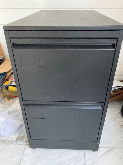 Hangmappenkast Zwart, 2 laden