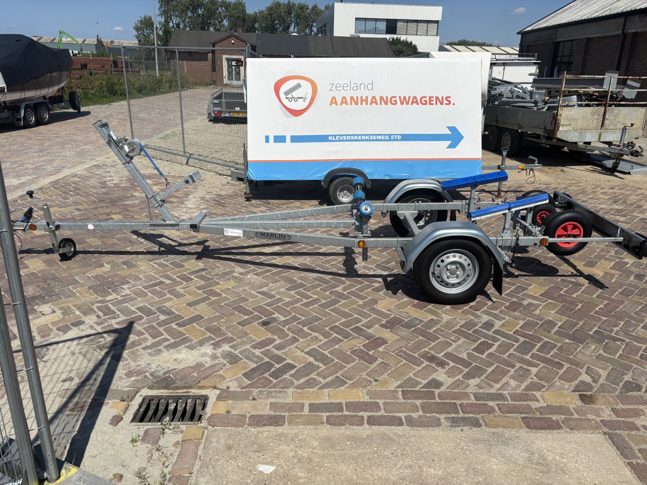 Marlin enkelas boottrailer ongeremd 500kg 4 meter, compleet en Z.G.A.N.