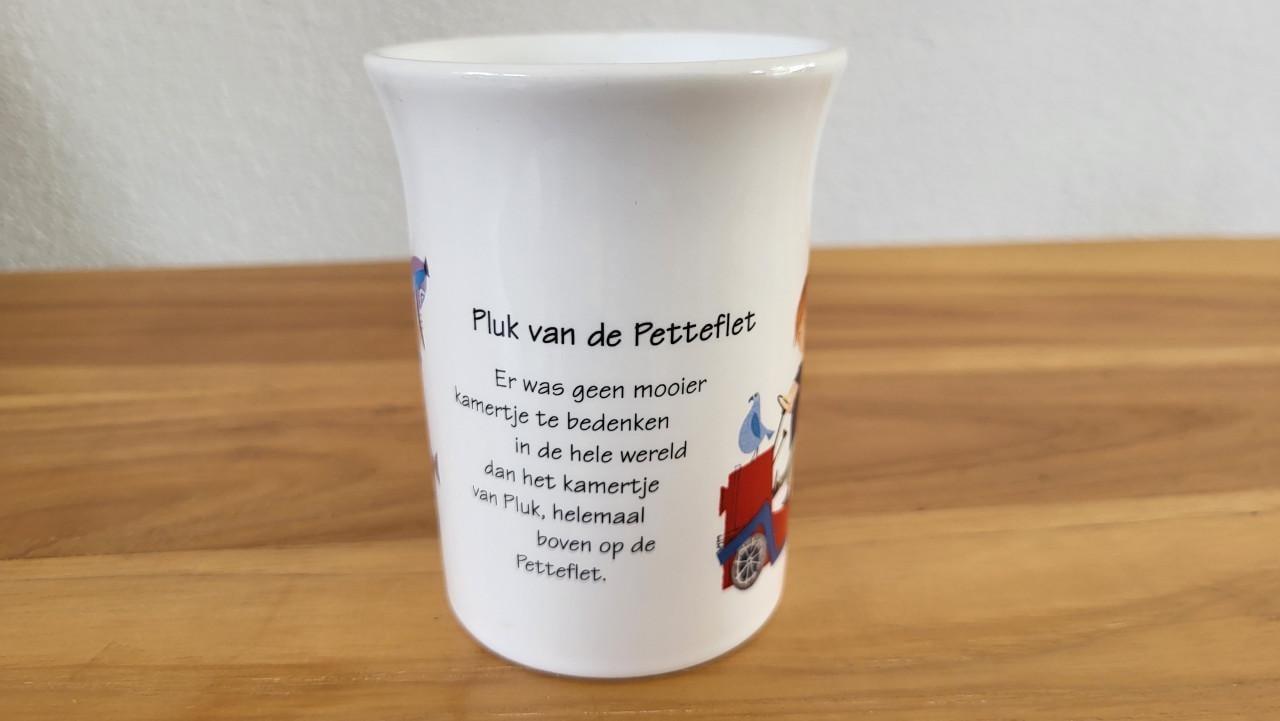 Mok Staffordshire voor Douwe Egberts Pluk van de Petteflet