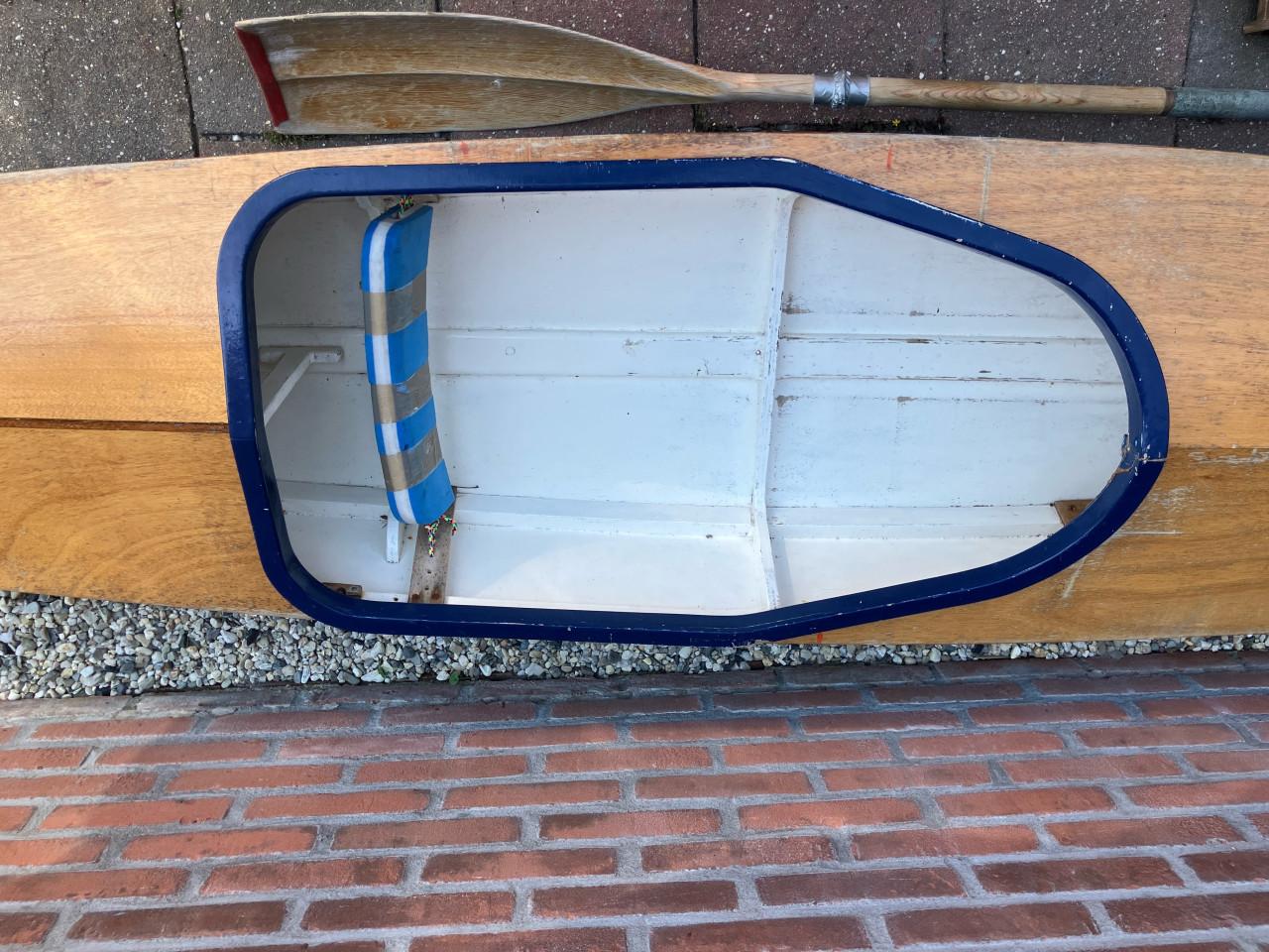 Leuke houten 1-persoons kano - waterdicht - opknapper