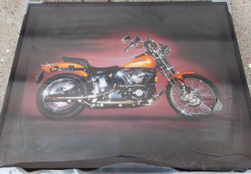 Lijst met poster van Harley Davidson (glasplaat)