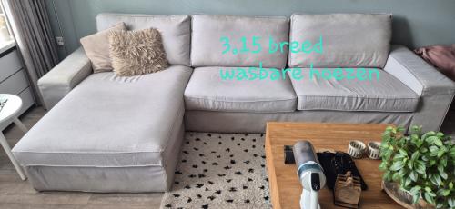 Grijze bank met loungegedeelte