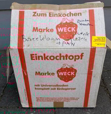 Weck inmaakketel met inlegrooster en thermometer
