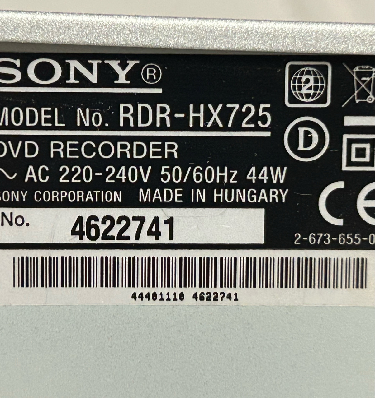 SONY dvd recorder