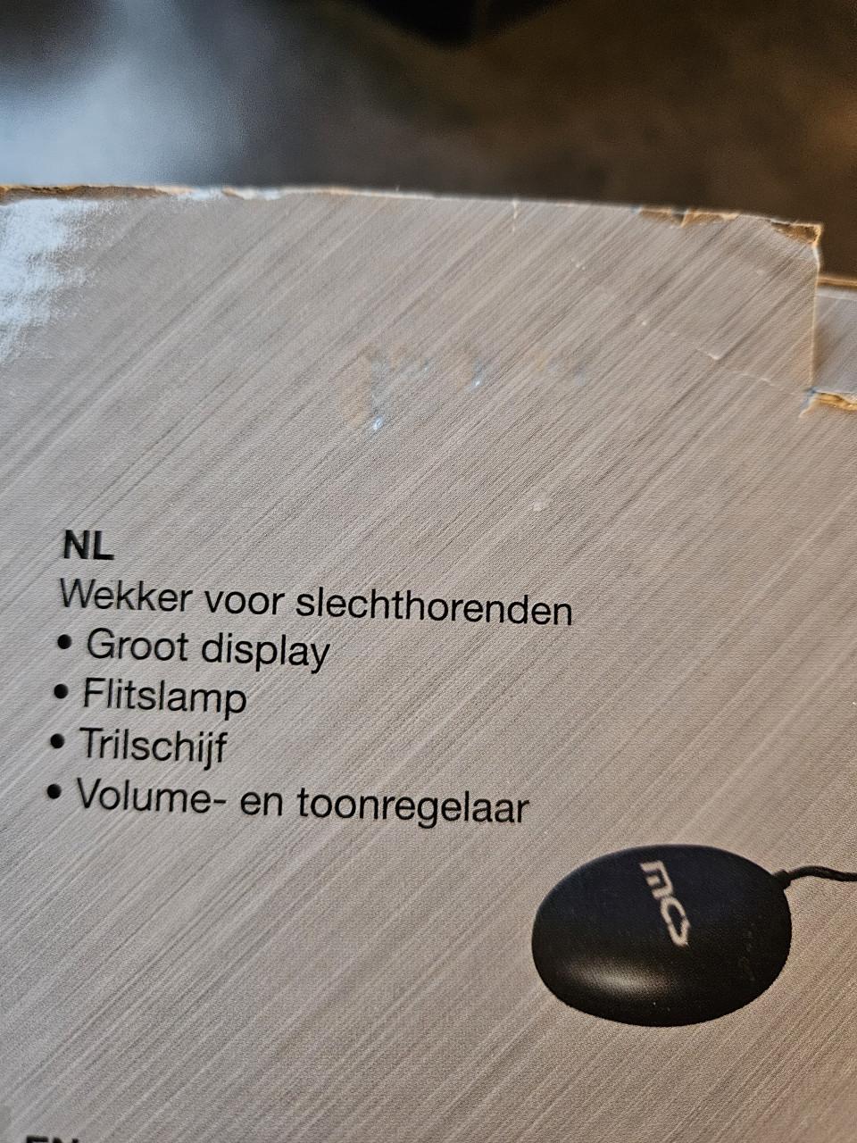 Zgan MCS Shake alert slechthorenden wekker met trilplaat...