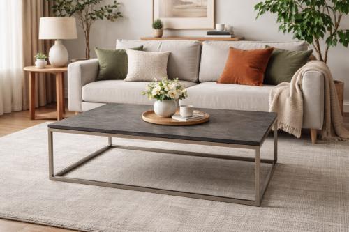 Salontafel met marmer steen blad