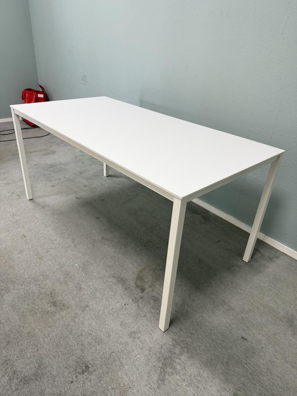 Wit witte bureau / tafel 160x80 cm – modern metalen frame