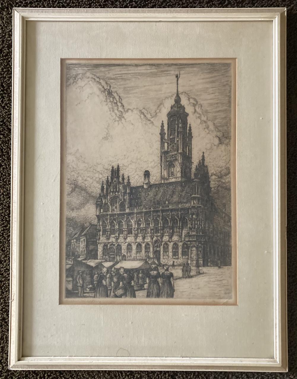 Louis Heijmans stadhuis Middelburg grafiek