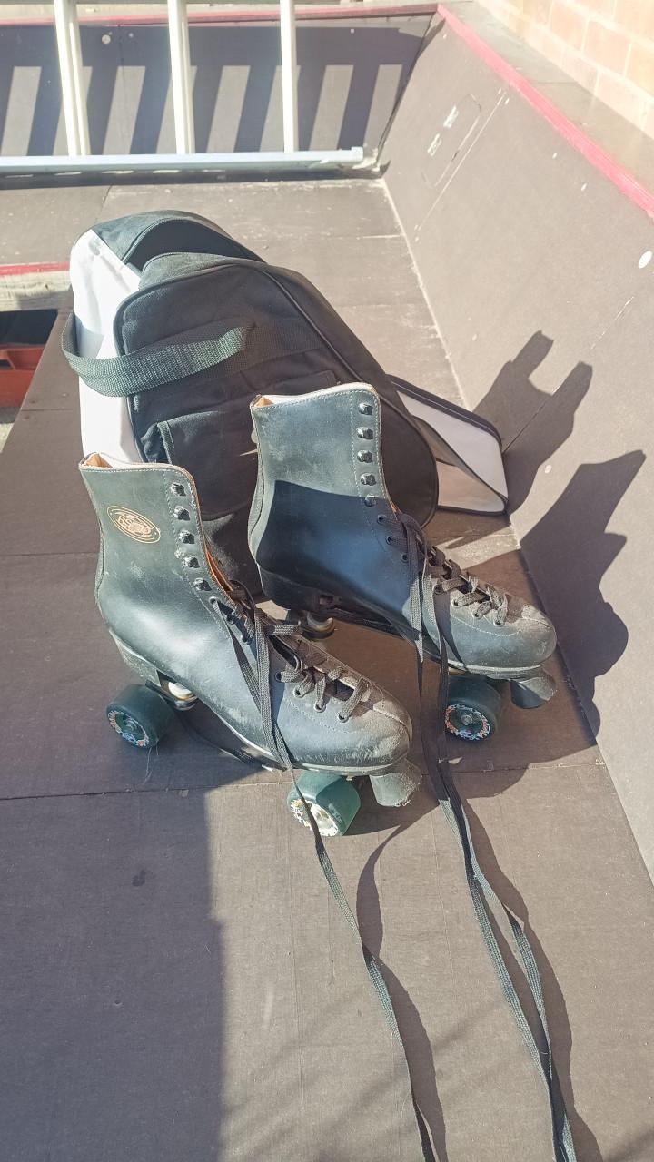 Leren rolschaatsen maat 45