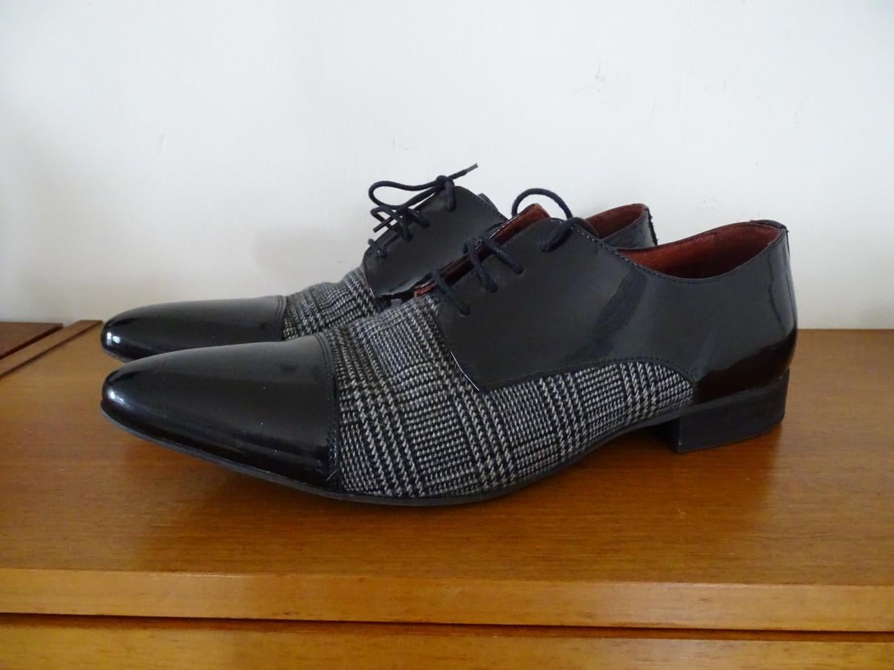 Hippe Italiaanse heren schoenen Lak en ruit Mt 45