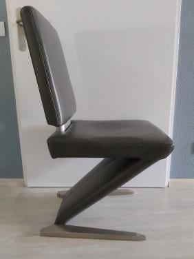6 stuks leren merk Mustering eetkamertafelstoelen