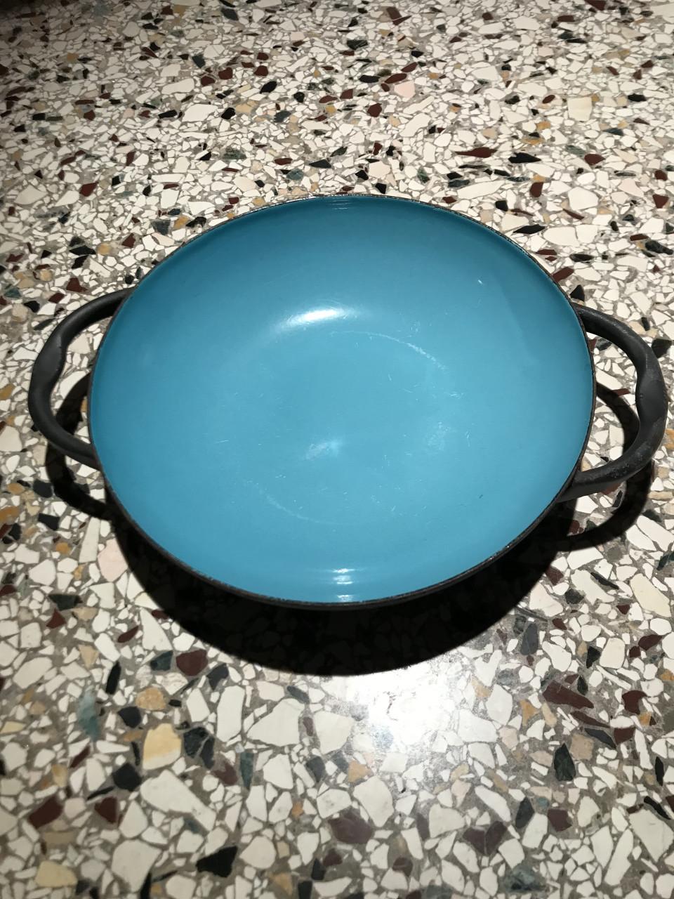 Geëmailleerd plat pannetje uit Frankrijk