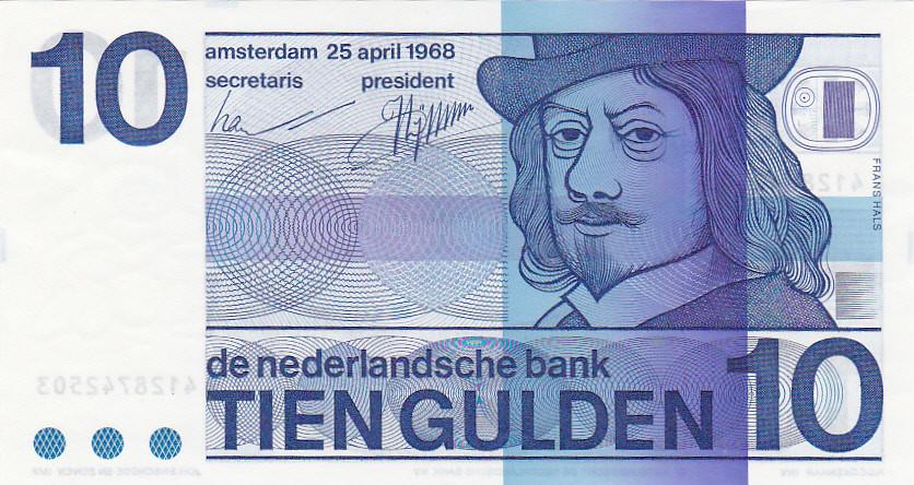Biljet 10 Gulden 1968 UNC Frans Hals  Bieden