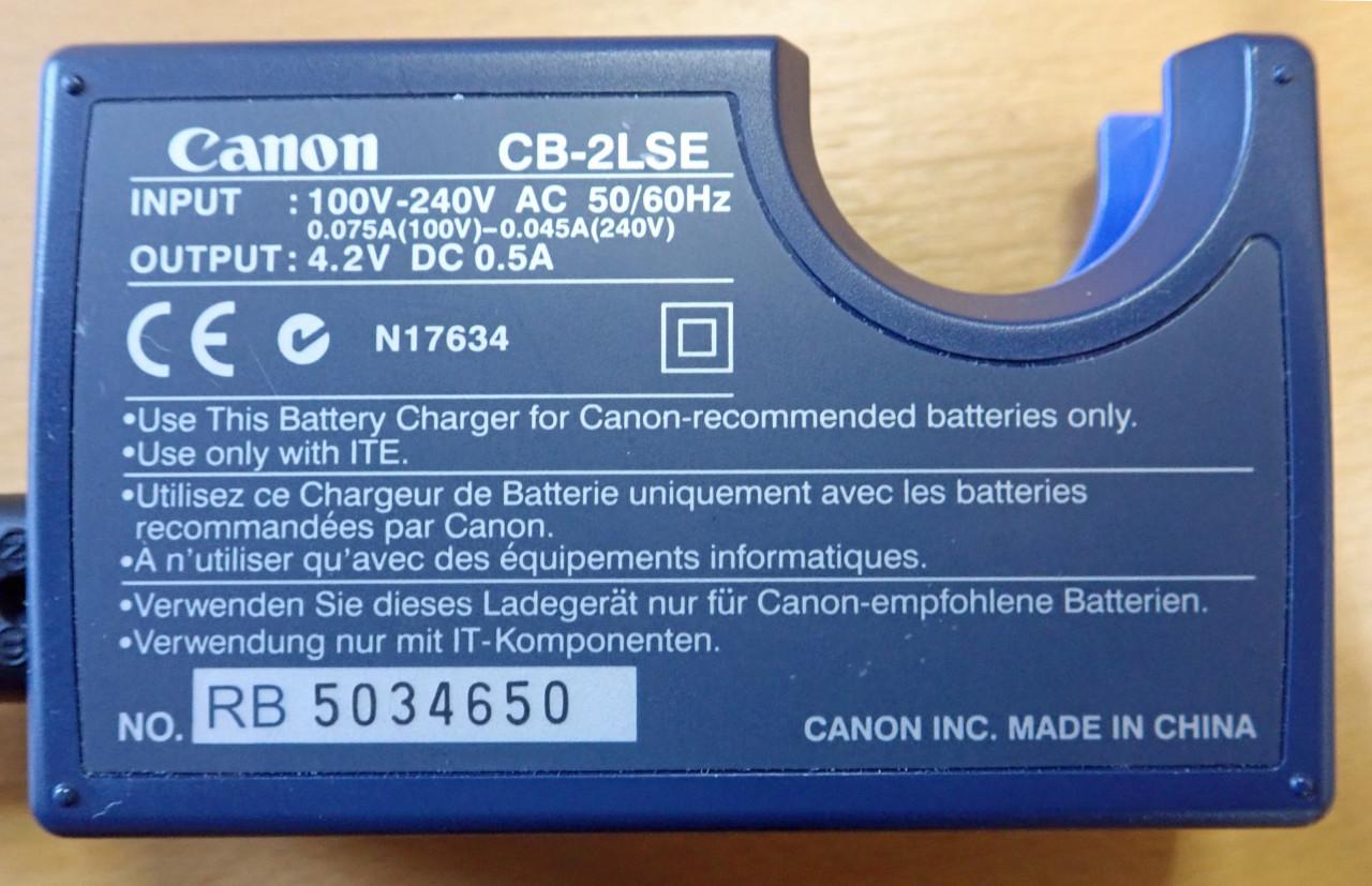 Canon batterij laders  CB-2LYE en CB-2LSE