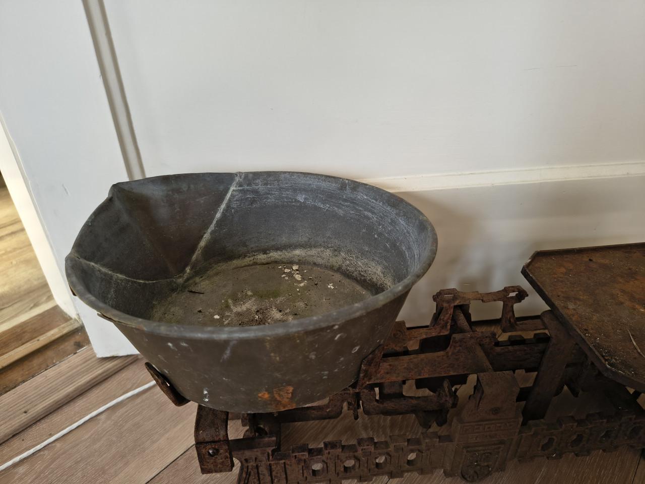 Prachtige antieke Ges G platform weegschaal, kruidenier.