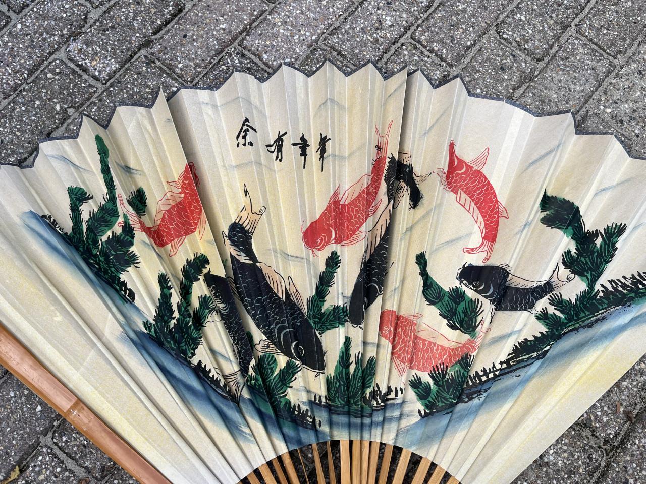 Chinese Bamboe waaier 90 x 130 cm