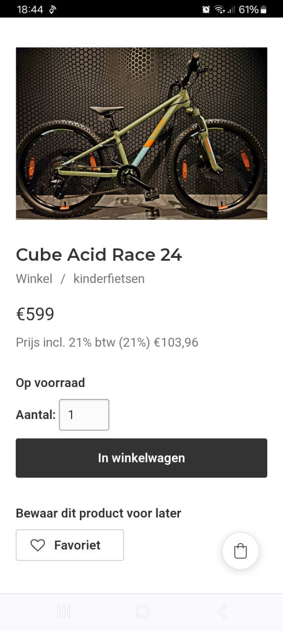Cube 24 inch kinderfiets model 2023/24