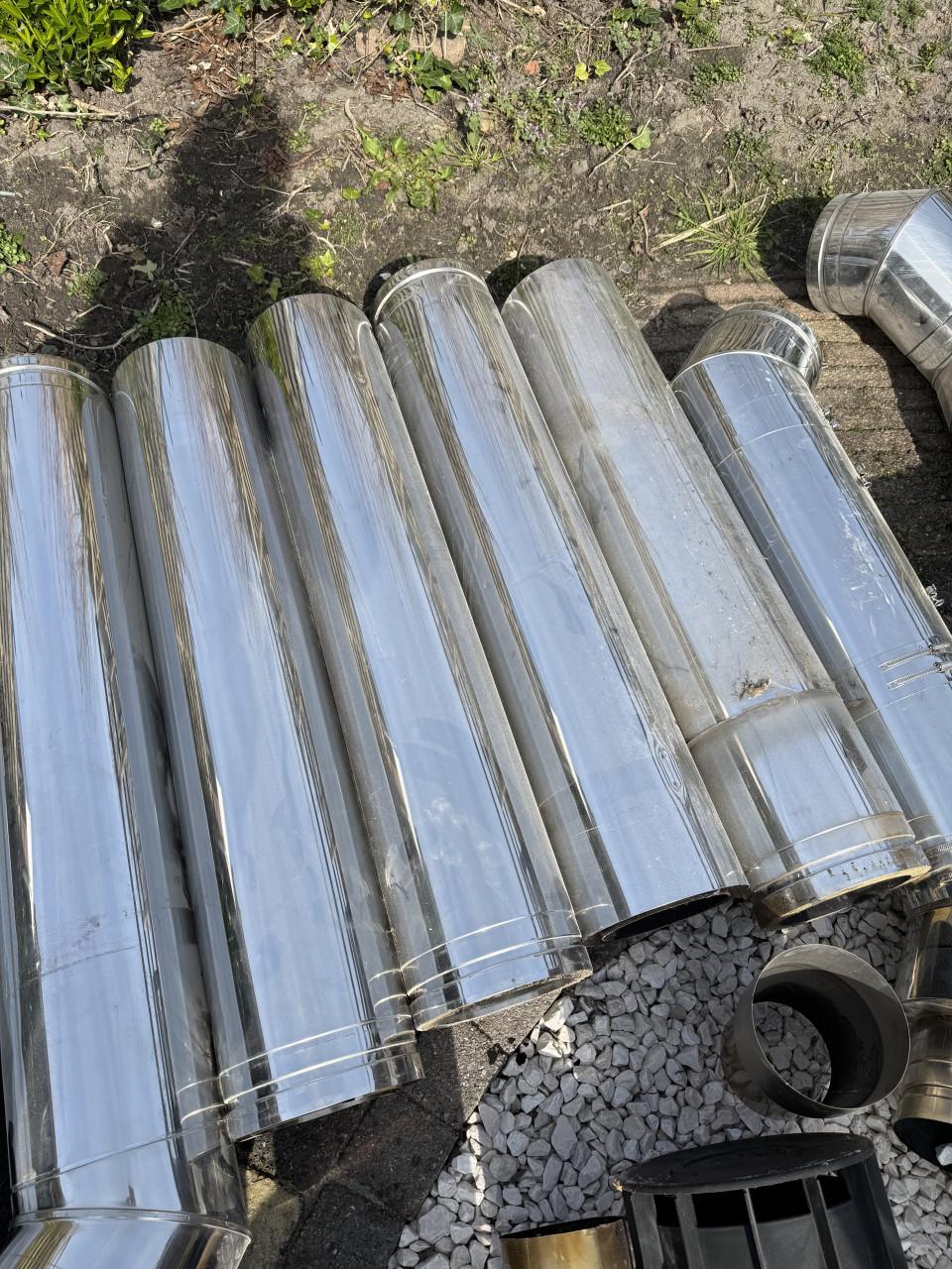 Dik Geurts houtkachel + Dubbelwandige RVS kachelpijpen