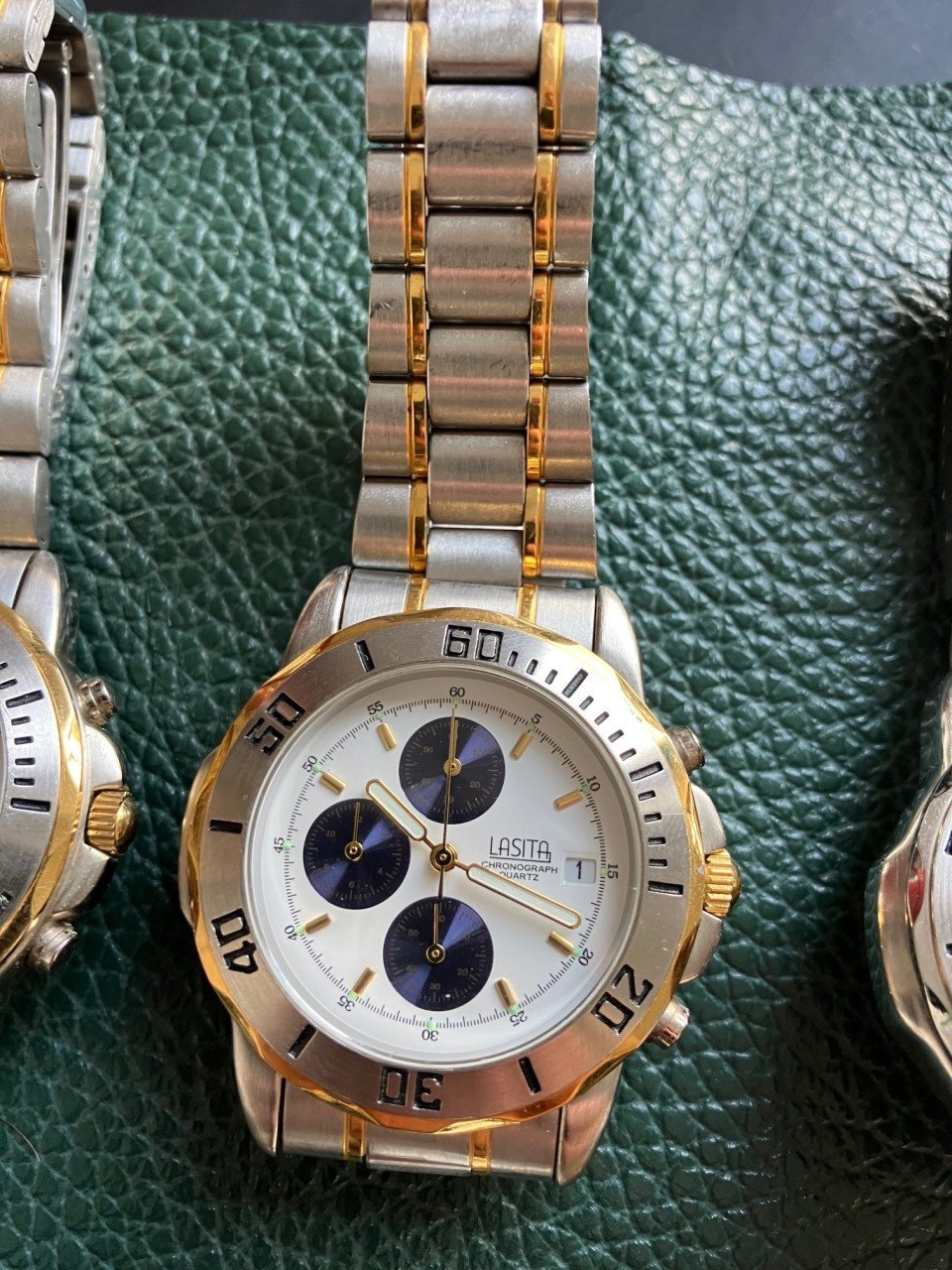 Lasita chronograph quartz horloge, 10 stuks, NOS