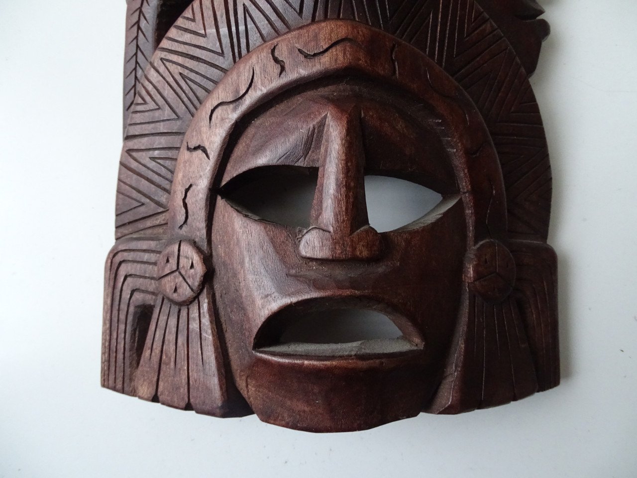 Houten Masker Maya Mexico Houtsnijwerk