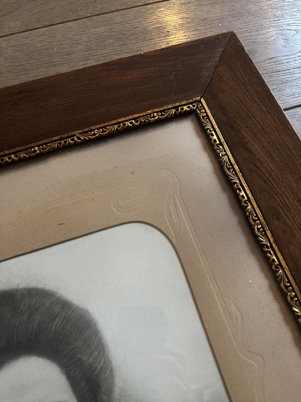 Antiek Levensgroot Damesportret – Originele lijst – Rotterdam 1953