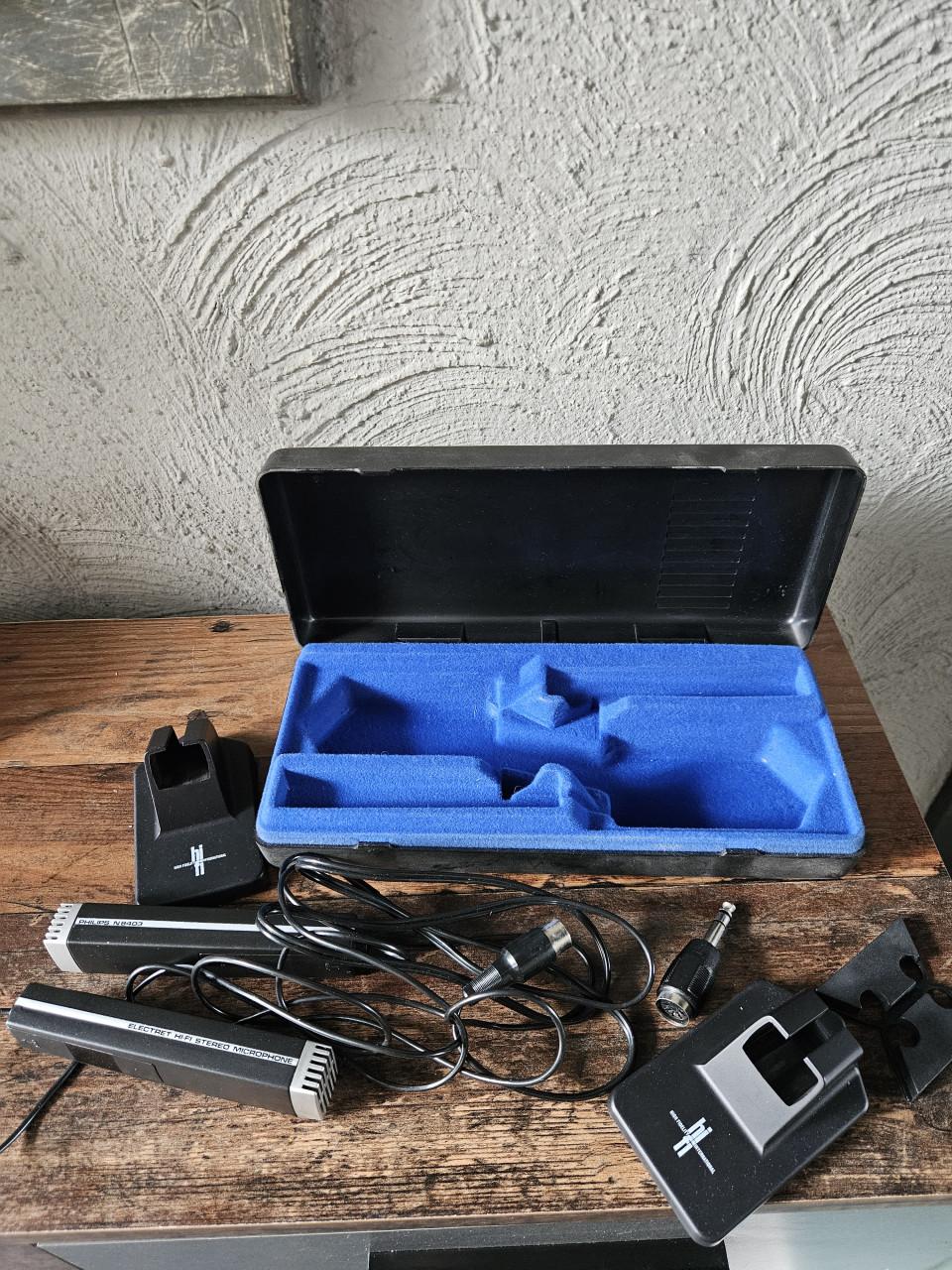 Philips N8403 Electret Hi-Fi Stereo Microfoon Set