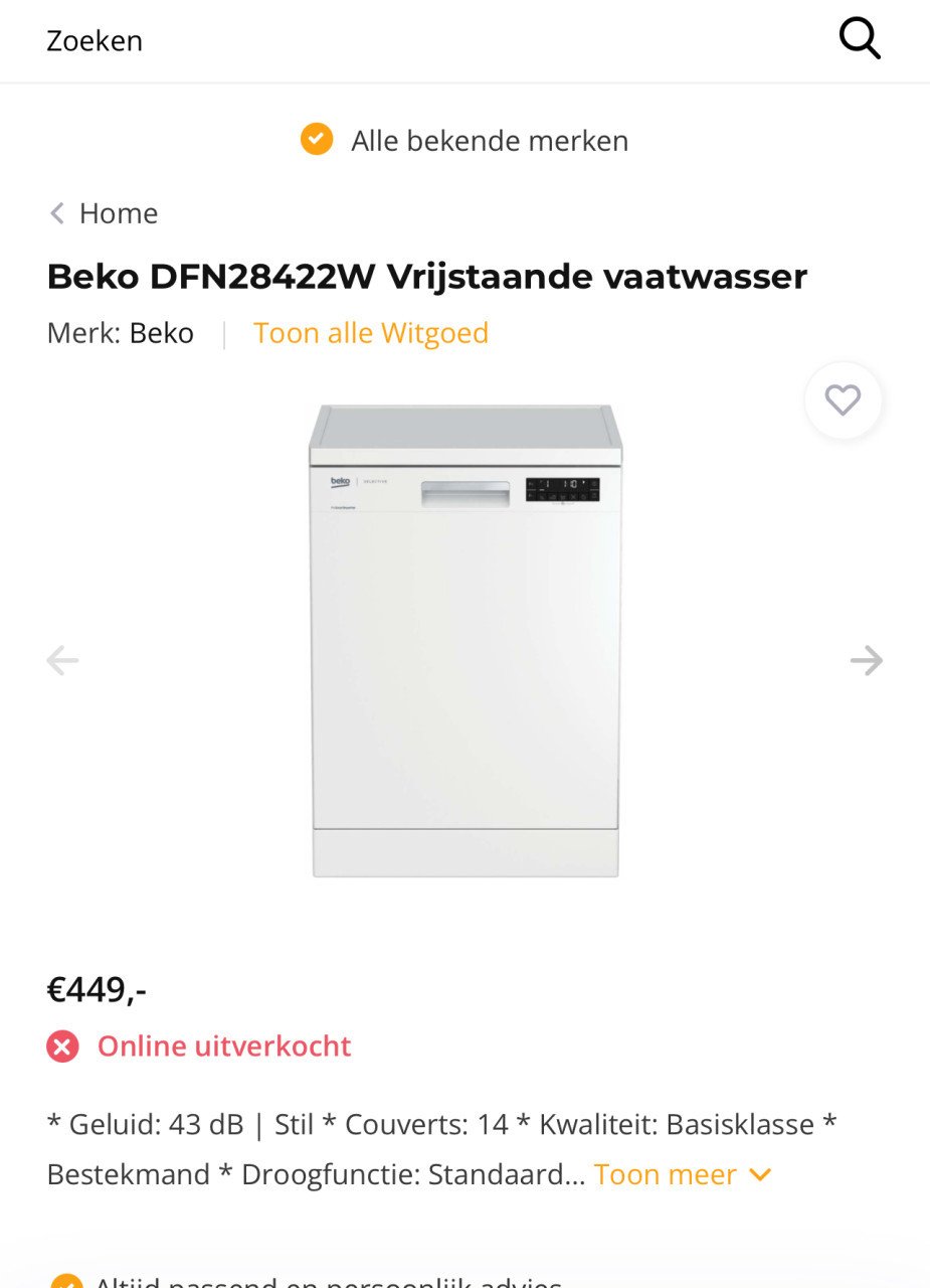 Vrijstaand Vaatwasser 85x60 cm. Energieklasse A+ als nieuw weinig gebruikt