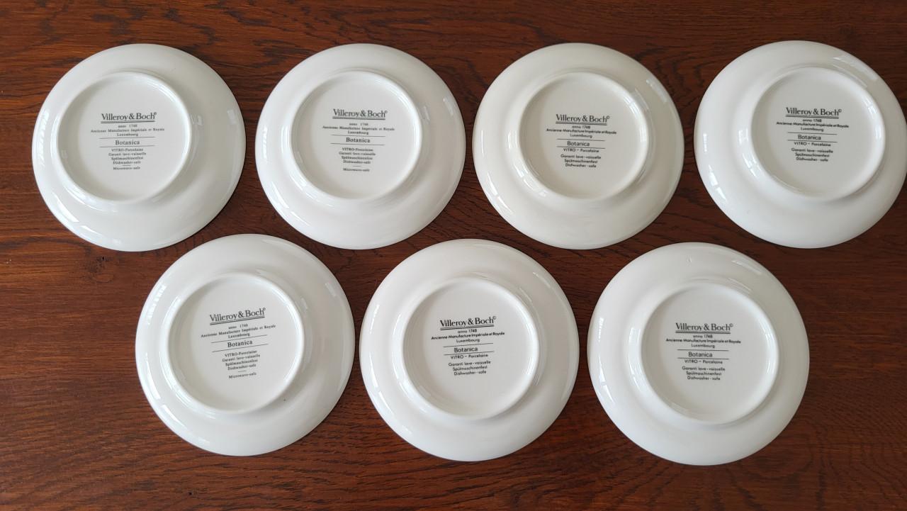 Set v 7 Villeroy & Boch Botanica petit four bordjes - NIEUW