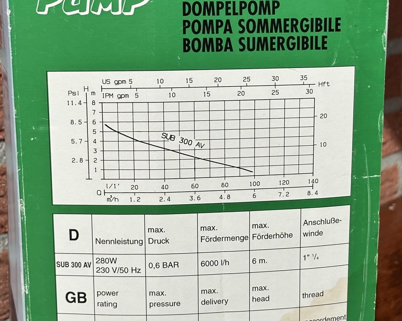 Dompelpomp Easy Pump Sub 300
