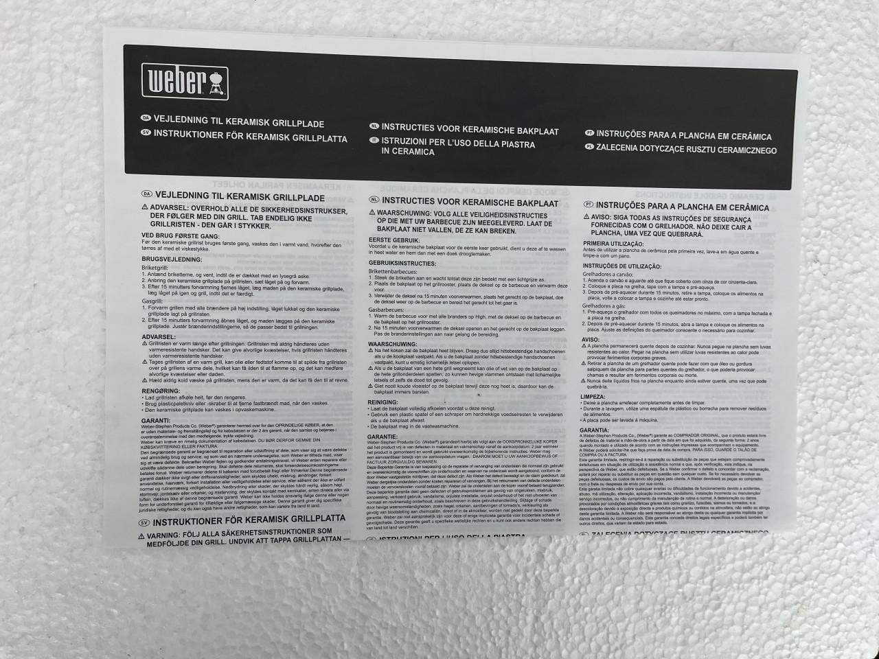 WEBER grillplaat keramisch