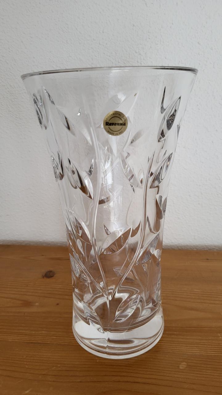 Ravenna zware loodkristallen vaas met bladmotief