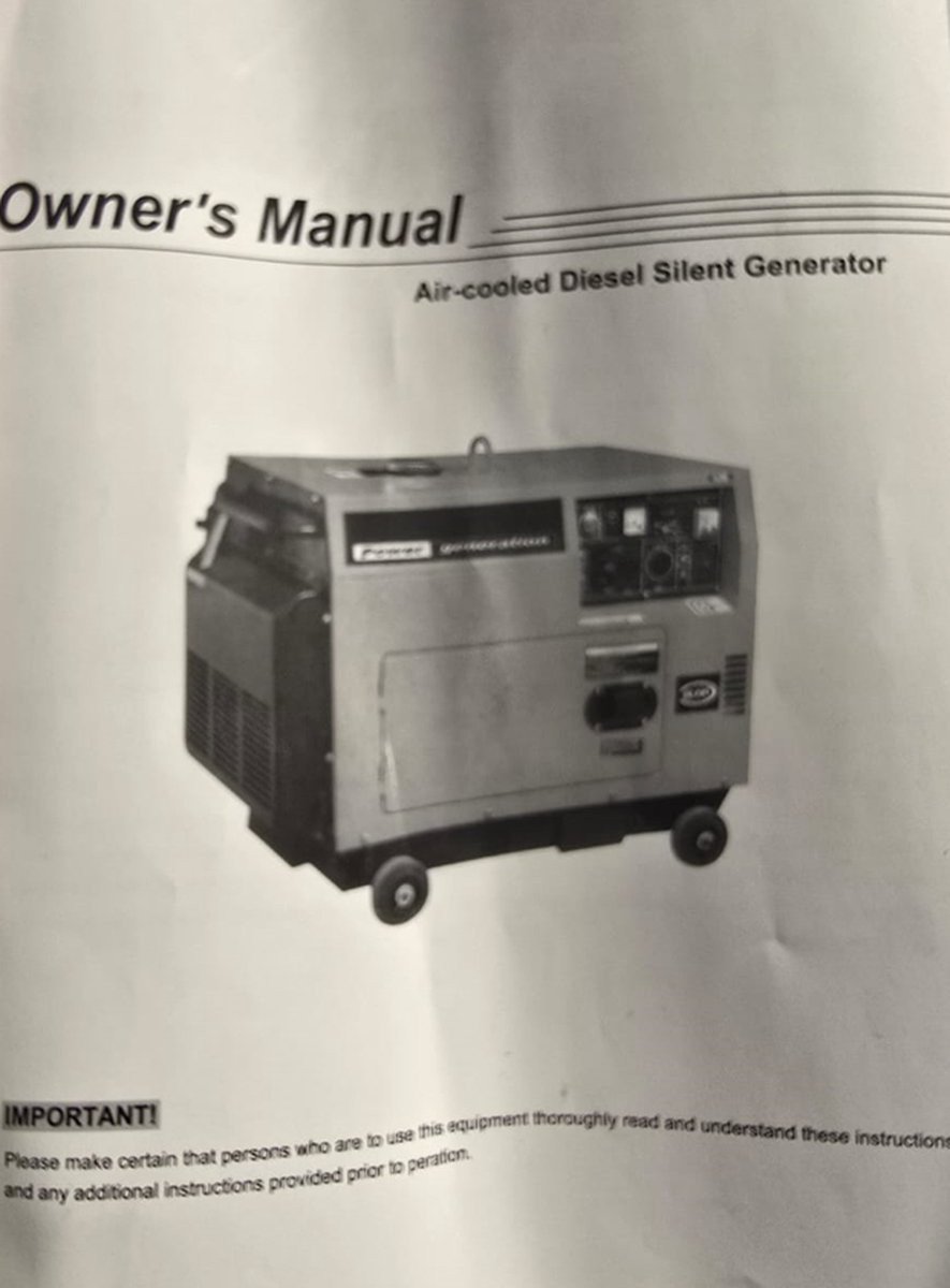 HUTTENBERG Diesel Generator Set H8500D 5 KVA